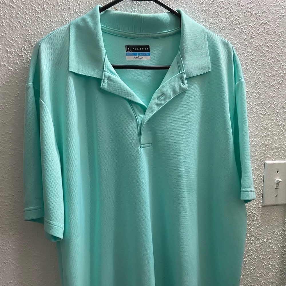 PGATour Seafoam Green Men’s Polo Shirt Size XL